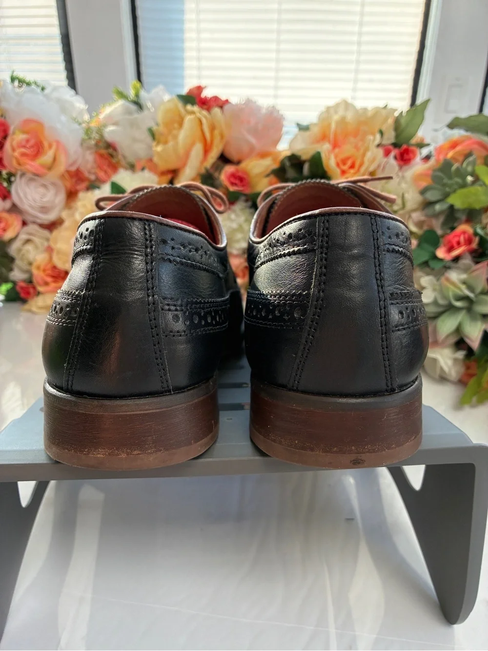 Johnston & Murphy J&M 1850 20-1355 Black Leather Longwing Derby Shoes 12M